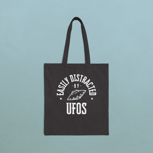 Easily Distracted by Aliens - Cotton Canvas Tote Bag