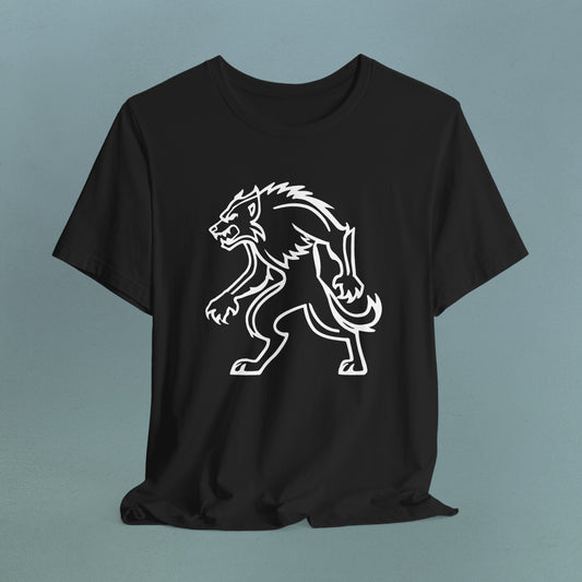 Line art Werewolf - Unisex Jersey T-Shirt