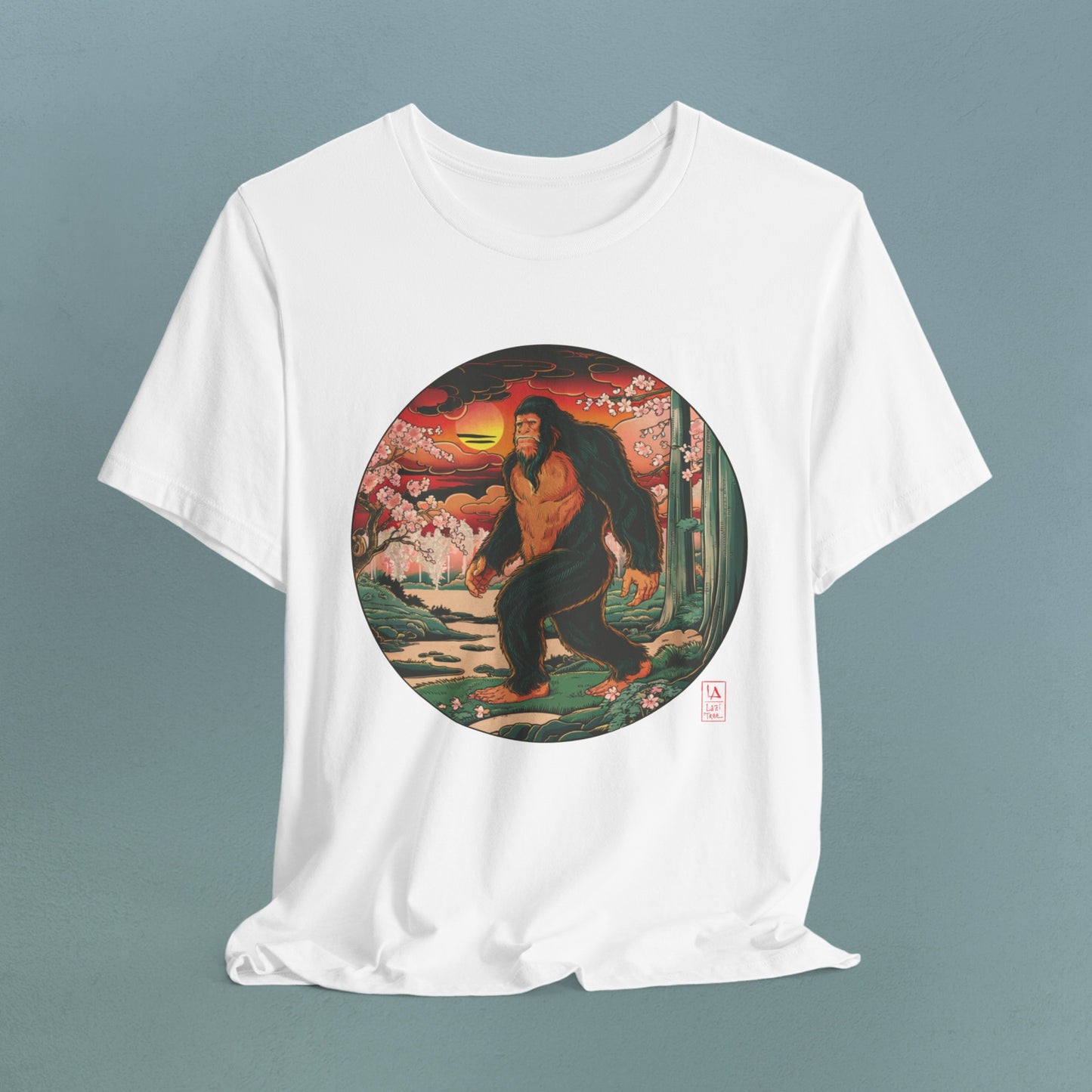 Sasquatch with cherry blossom - Unisex Jersey T-Shirt