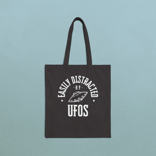 Easily Distracted by Aliens - Cotton Canvas Tote Bag