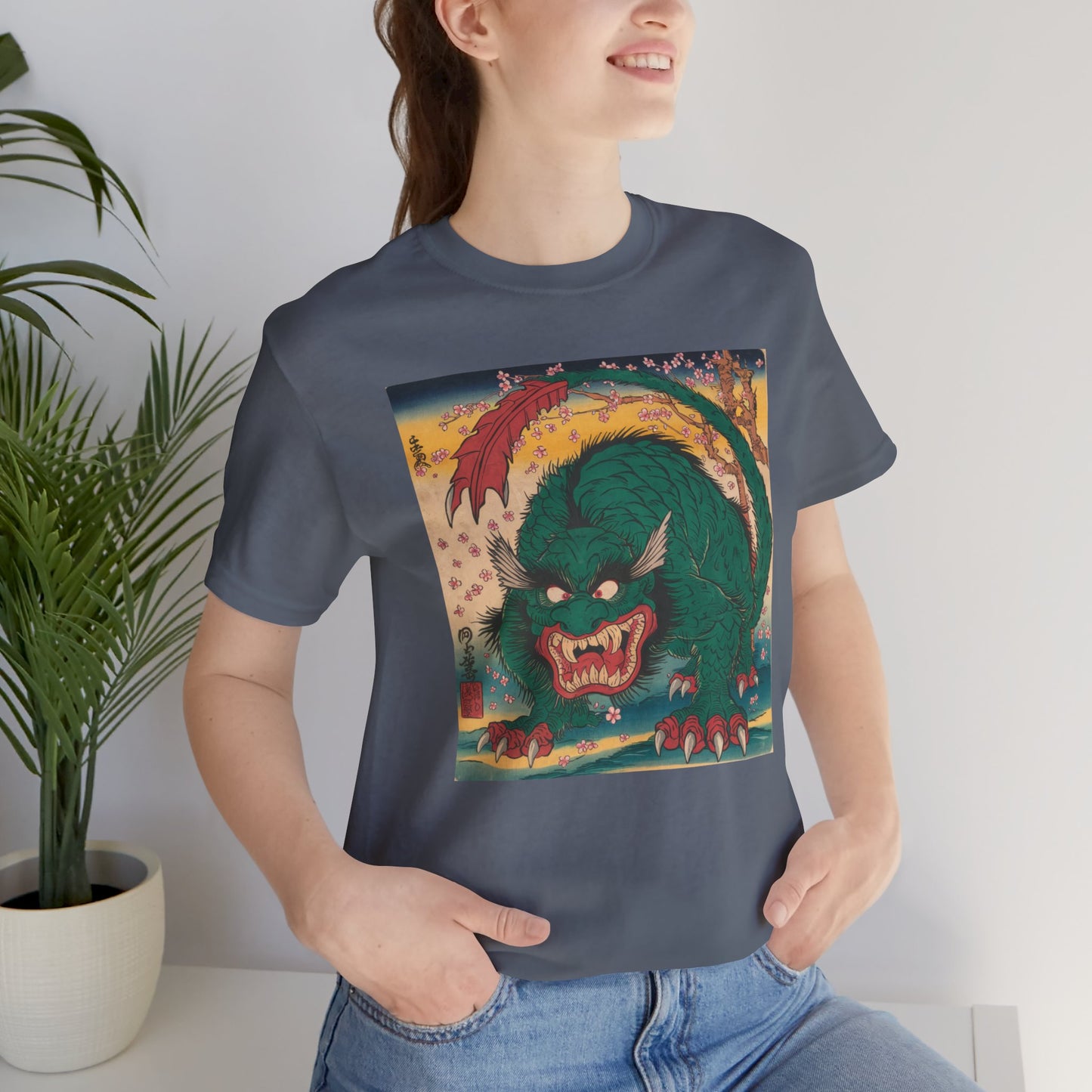 Green Ukiyo-e Monster - Unisex Jersey T-Shirt