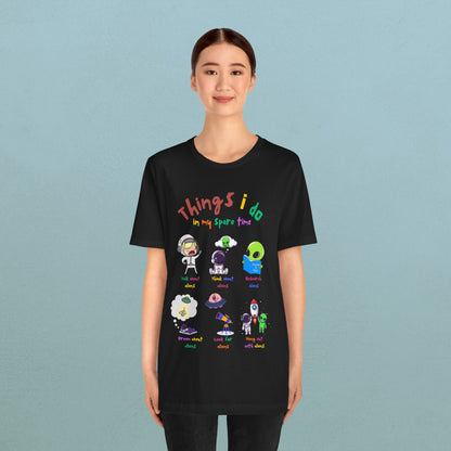 Things I do - playful aliens - Unisex Jersey T-Shirt