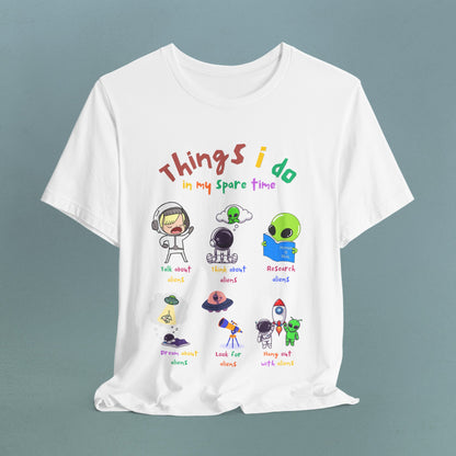 Things I do - playful aliens - Unisex Jersey T-Shirt