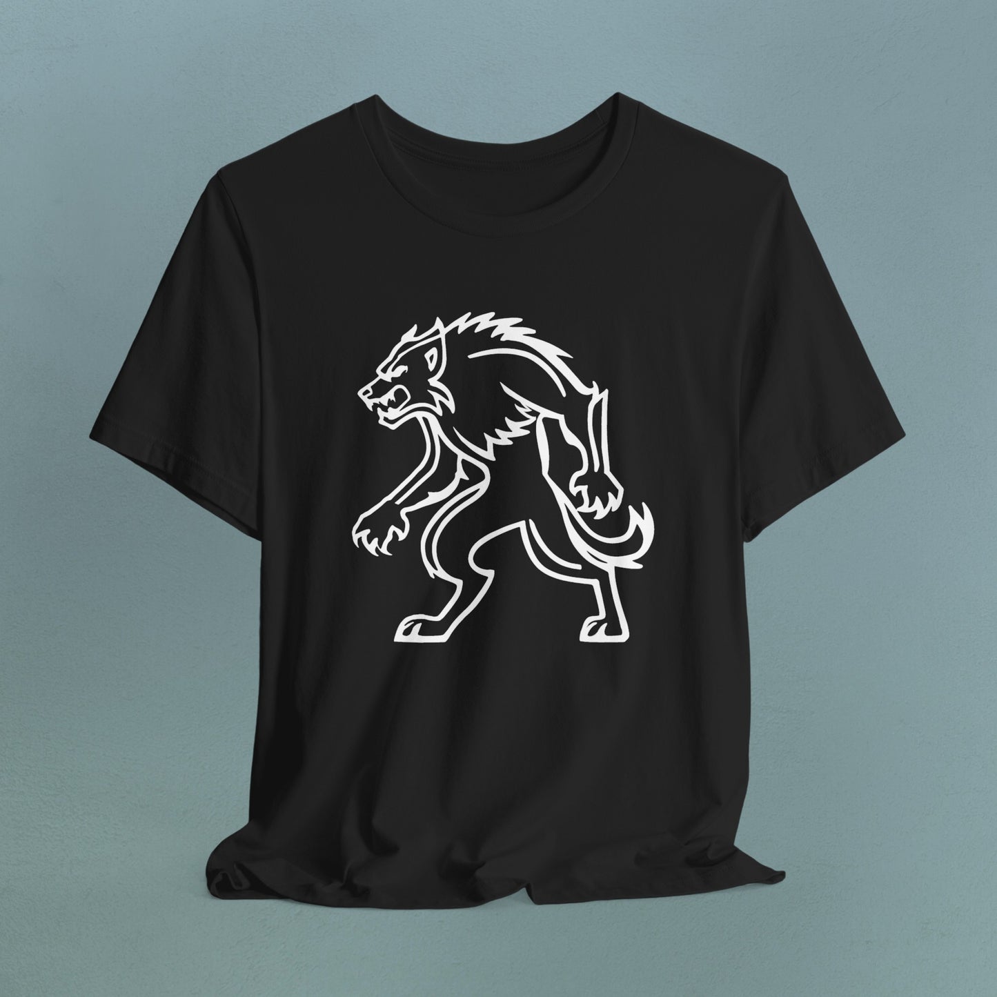 Line art Werewolf - Unisex Jersey T-Shirt