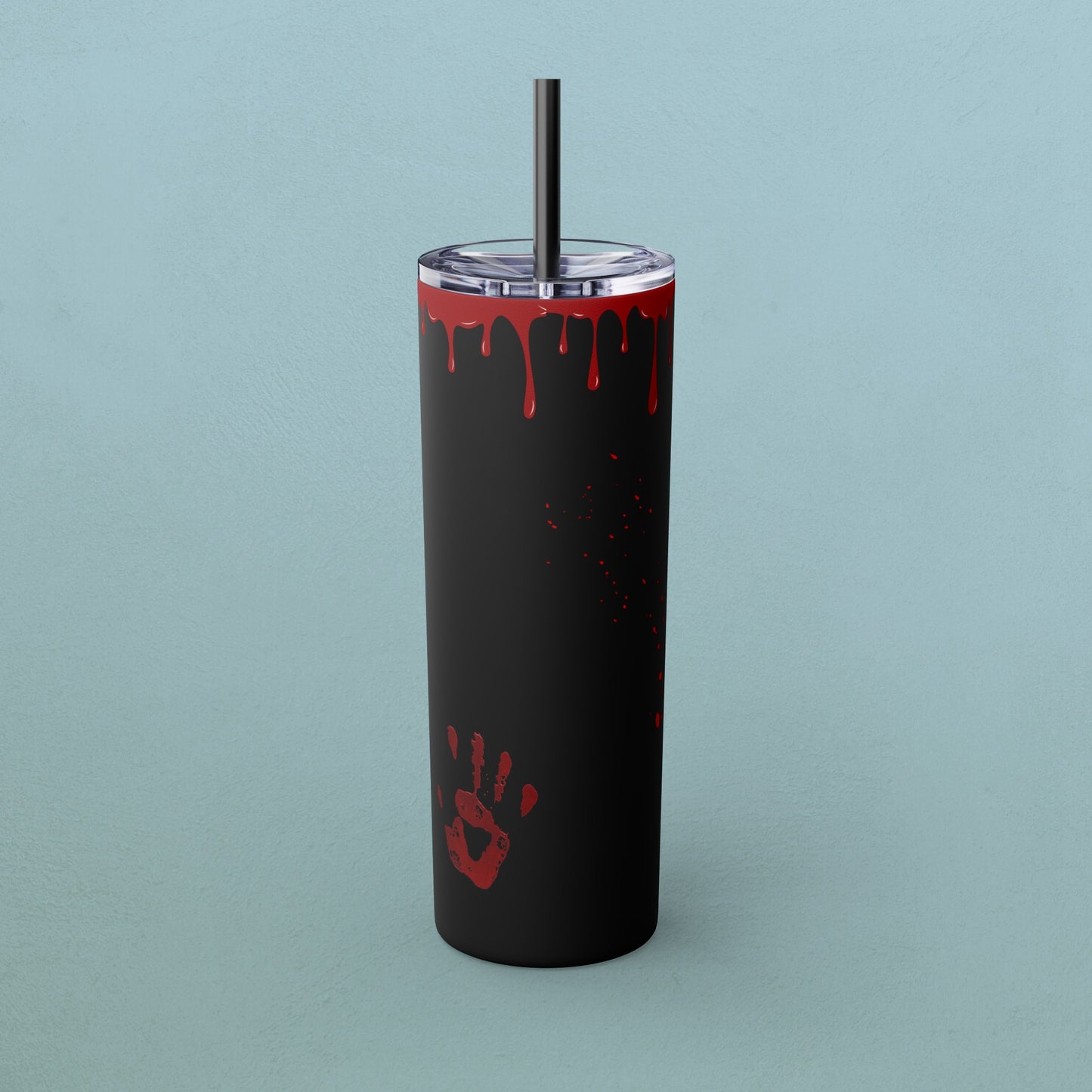 Blood of my enemies, Skinny Tumbler with Straw, 20oz