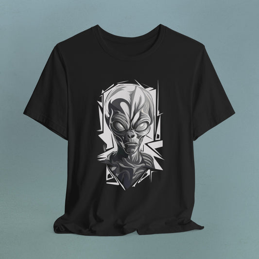 Grey Alien Portrait - Unisex Jersey T-Shirt