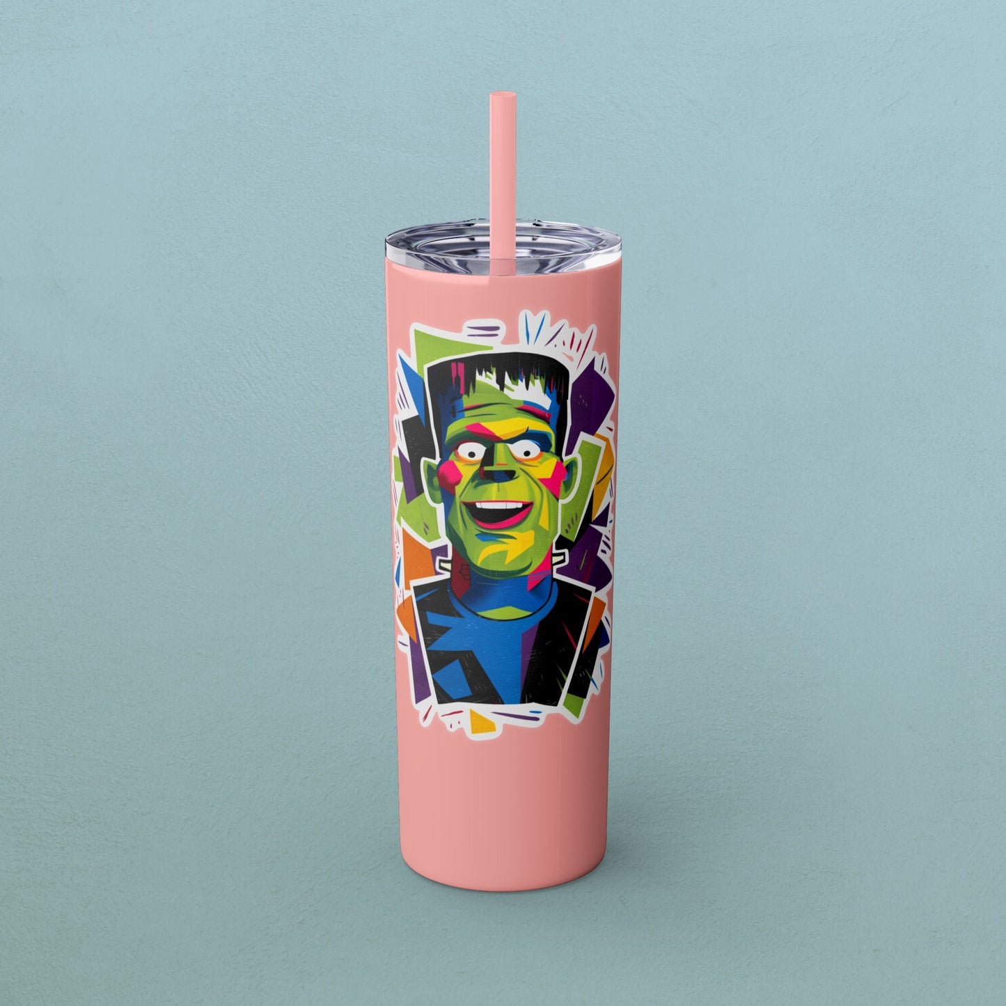 Happy Frankie, Skinny Tumbler with Straw, 20oz