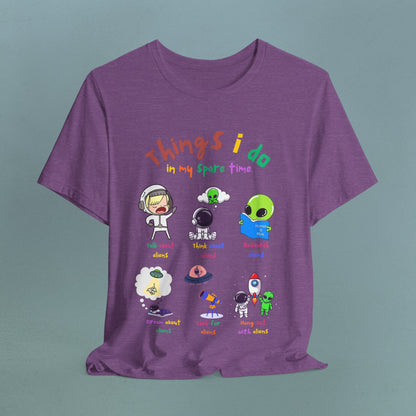 Things I do - playful aliens - Unisex Jersey T-Shirt