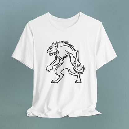 Line art Werewolf - Unisex Jersey T-Shirt