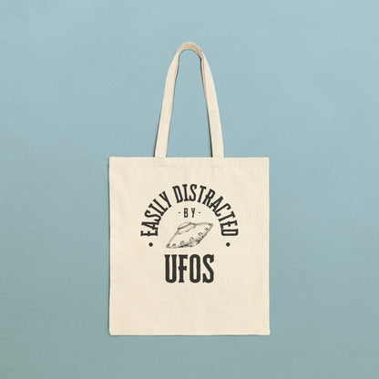 Easily Distracted by Aliens - Cotton Canvas Tote Bag