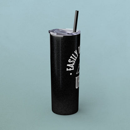 Easily Distracted by UFOs, Skinny Tumbler with Straw, 20oz