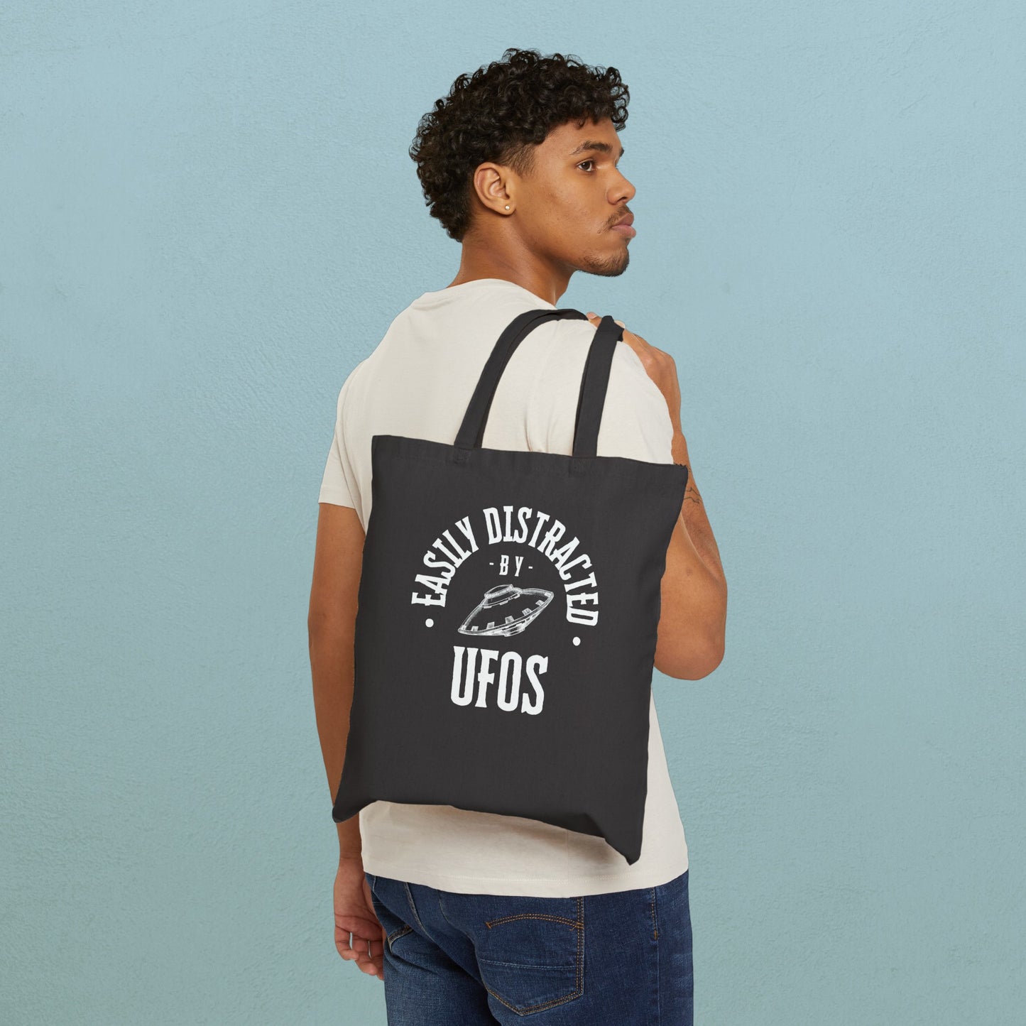 Easily Distracted by Aliens - Cotton Canvas Tote Bag