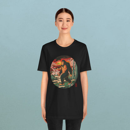 Sasquatch with cherry blossom - Unisex Jersey T-Shirt