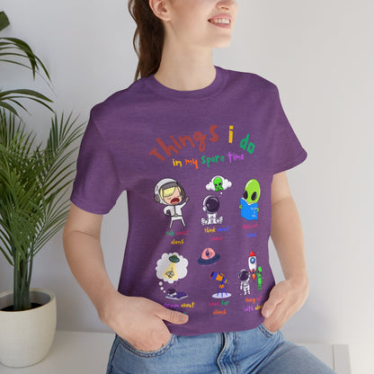 Things I do - playful aliens - Unisex Jersey T-Shirt