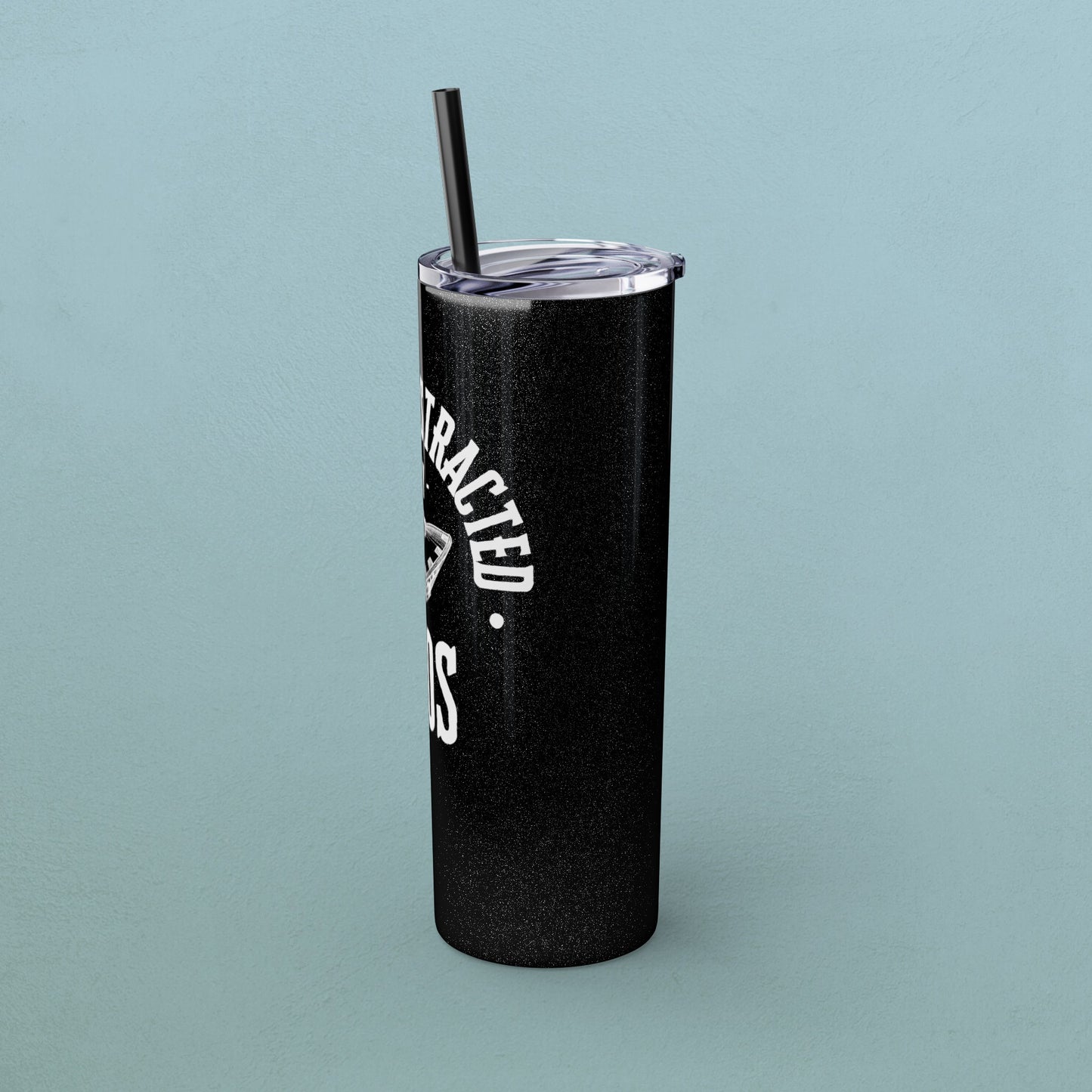 Easily Distracted by UFOs, Skinny Tumbler with Straw, 20oz