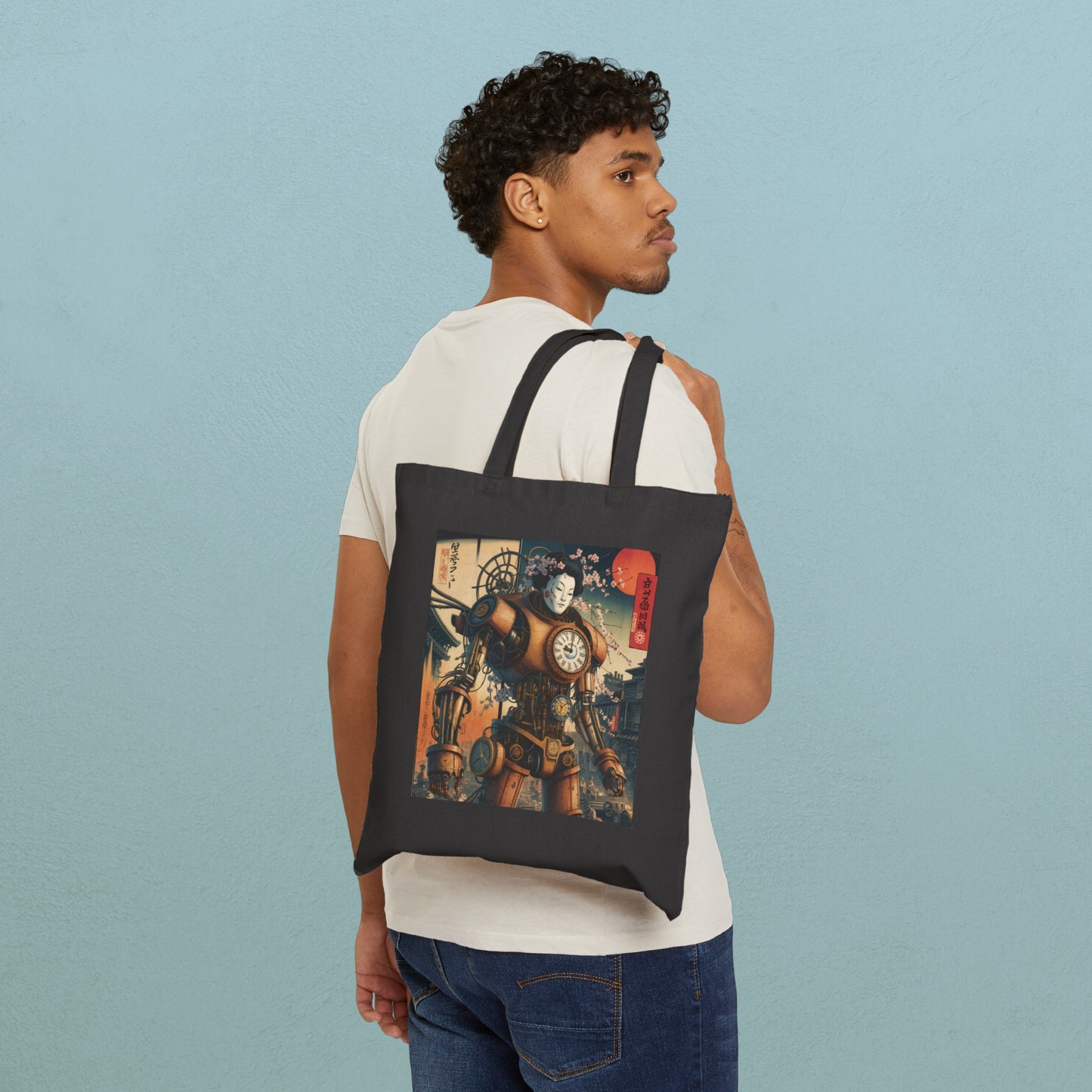 Geisha Cyborg - Cotton Canvas Tote Bag