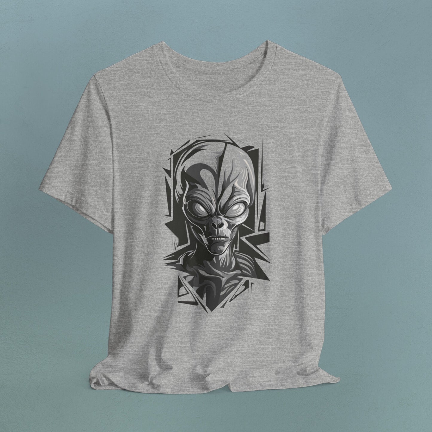 Grey Alien Portrait - Unisex Jersey T-Shirt