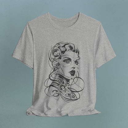 Cyborg Girl Minimalistic - Unisex Jersey T-Shirt