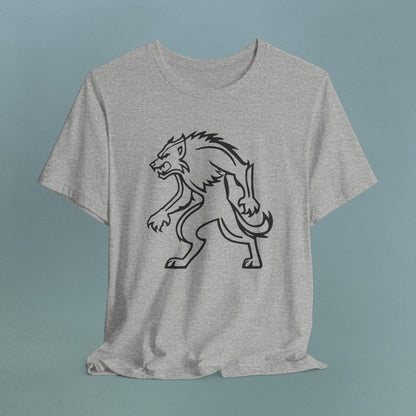 Line art Werewolf - Unisex Jersey T-Shirt