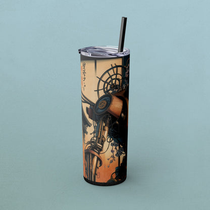 Geisha Cyborg, Skinny Tumbler with Straw, 20oz