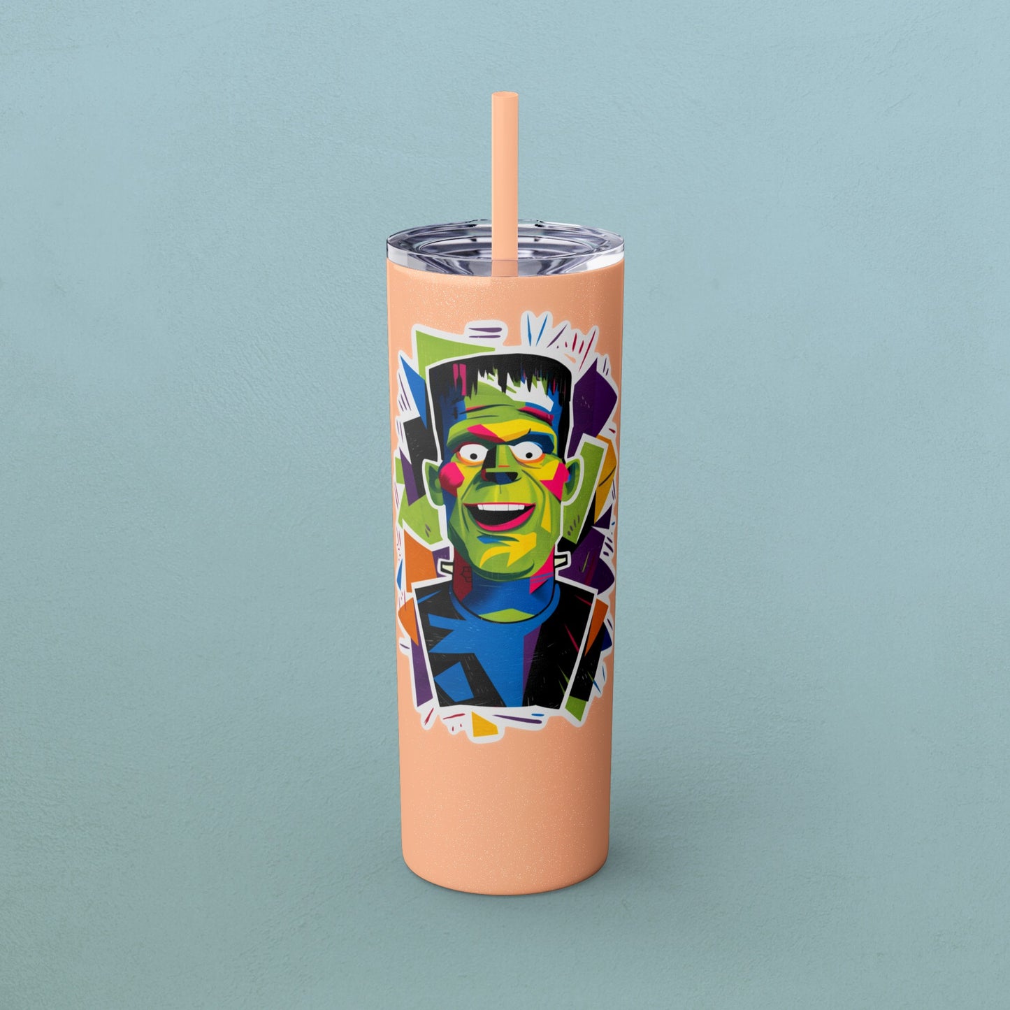 Happy Frankie, Skinny Tumbler with Straw, 20oz