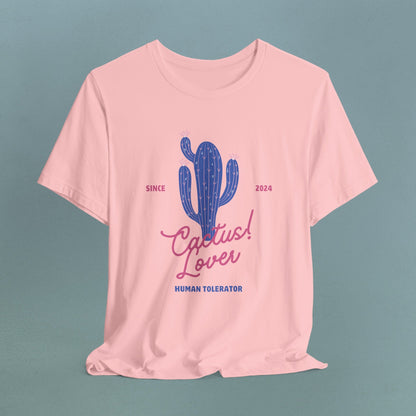Cactus Lover, human tolerator purple - Unisex Jersey T-Shirt