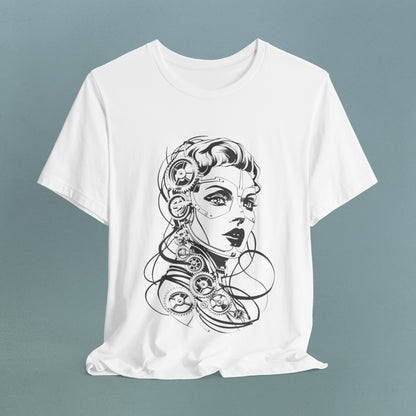 Cyborg Girl Minimalistic - Unisex Jersey T-Shirt