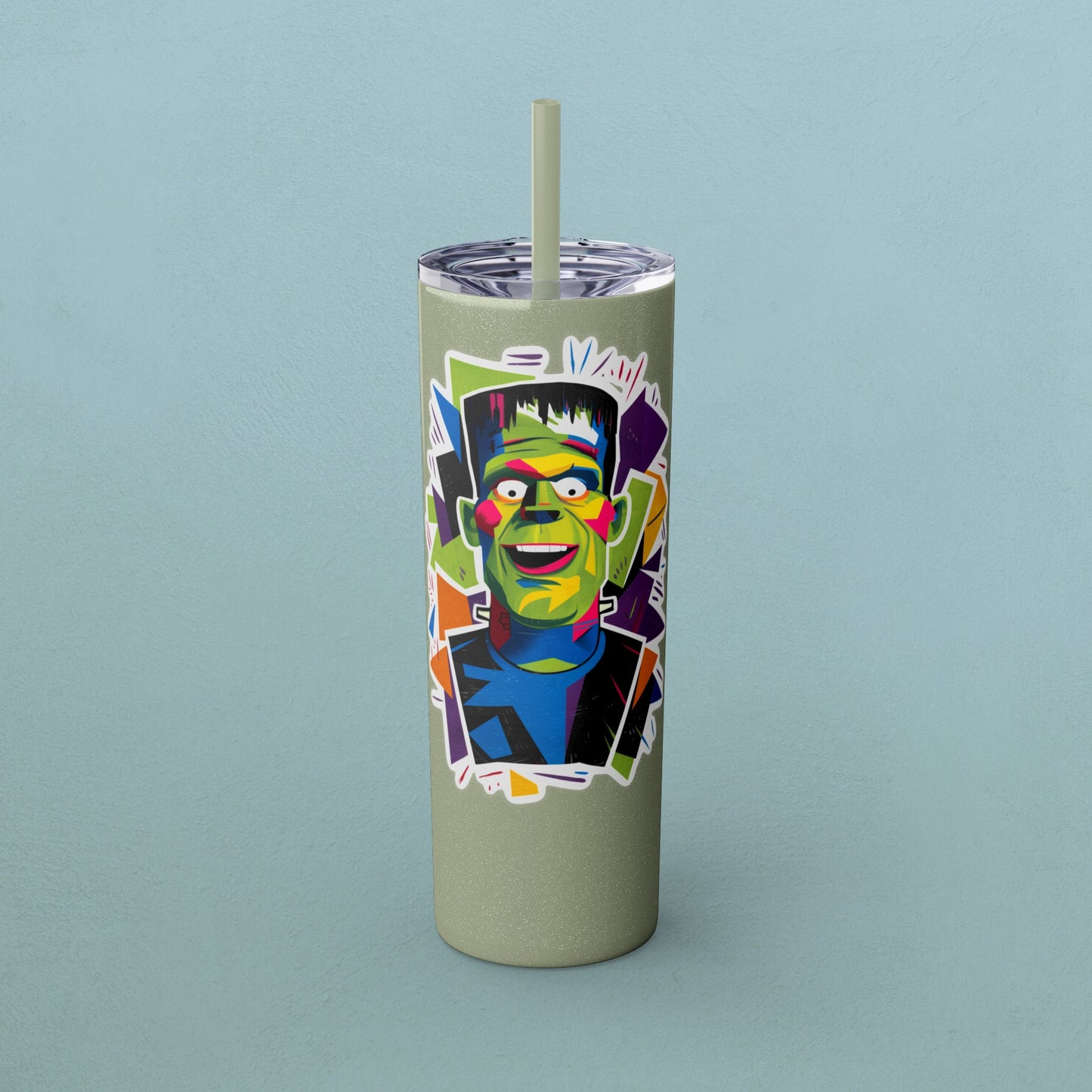 Happy Frankie, Skinny Tumbler with Straw, 20oz