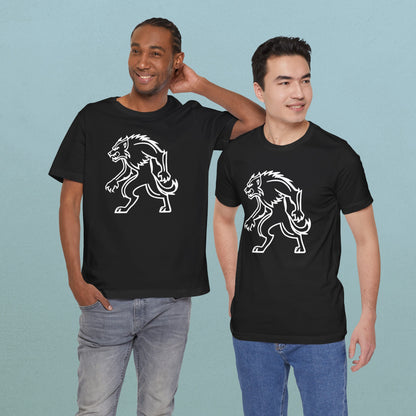 Line art Werewolf - Unisex Jersey T-Shirt